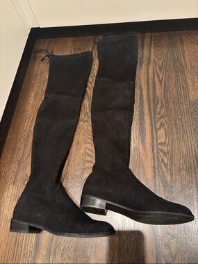 Stuart Weitzman Black Over-the-Knee Suede Boots